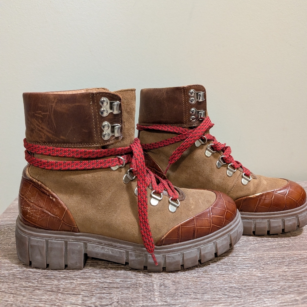 Shoe The Bear Women's Combat Boots with Red Laces